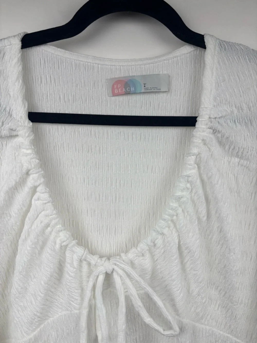 Free People Anderson Mini Dress White L Boho Cottagecore